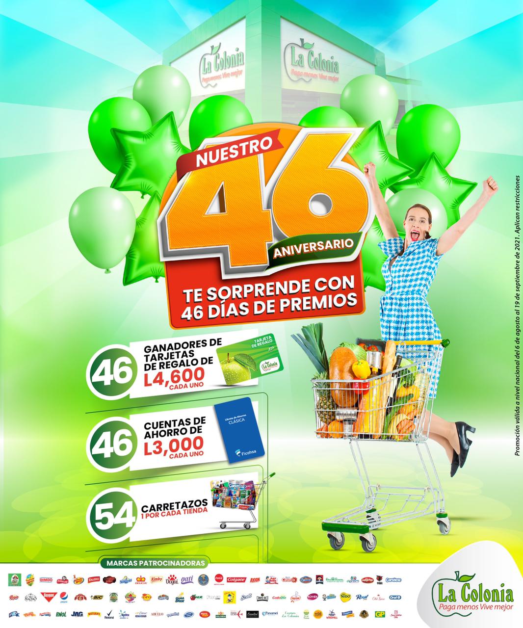 Supermercados La Colonia celebra su 46 aniversario sorprendiendo a las familias hondureñas con 46 días de espectaculares premios