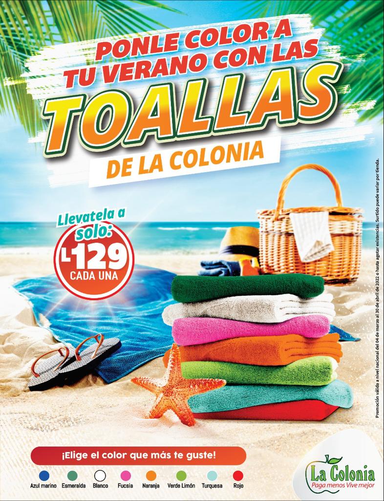 Ponle color a tu verano con las espectaculares toallas que te trae Supermercados La Colonia