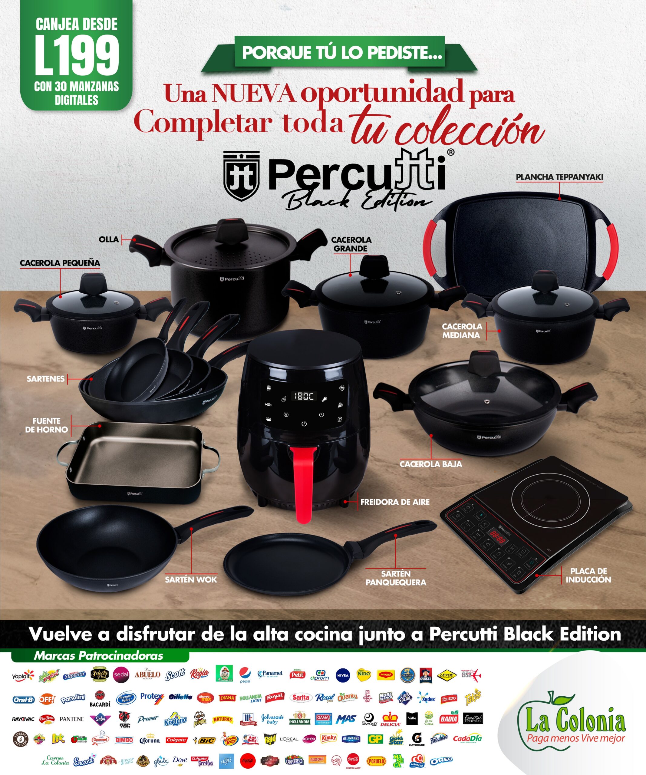 Supermercados La Colonia presenta nuevas piezas de su exclusiva promoción: “Una nueva oportunidad para completar toda tu colección Percutti Black Edition”