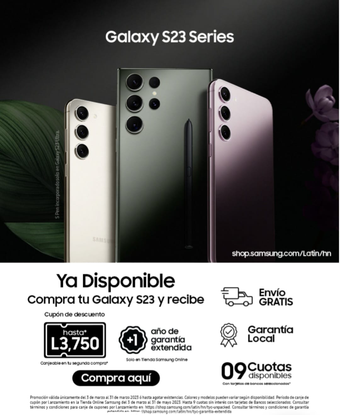 Las ventas del Samsung Galaxy S23 comienzan oficialmente hoy en Honduras