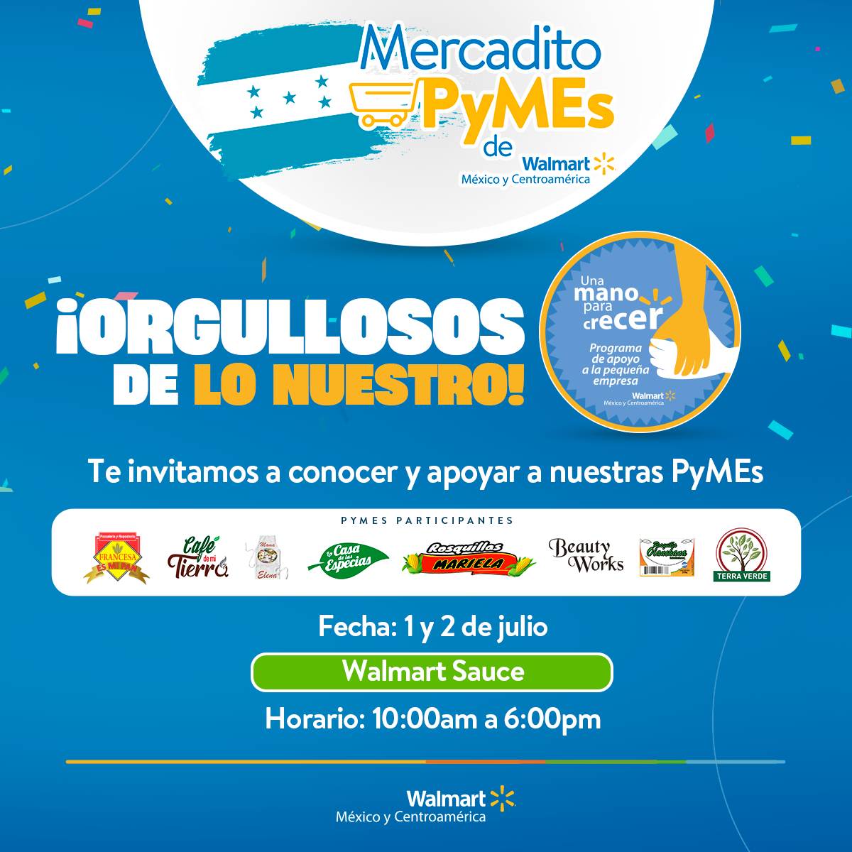 Walmart promueve en Honduras consumode productos locales con “Mercadito Pymes»