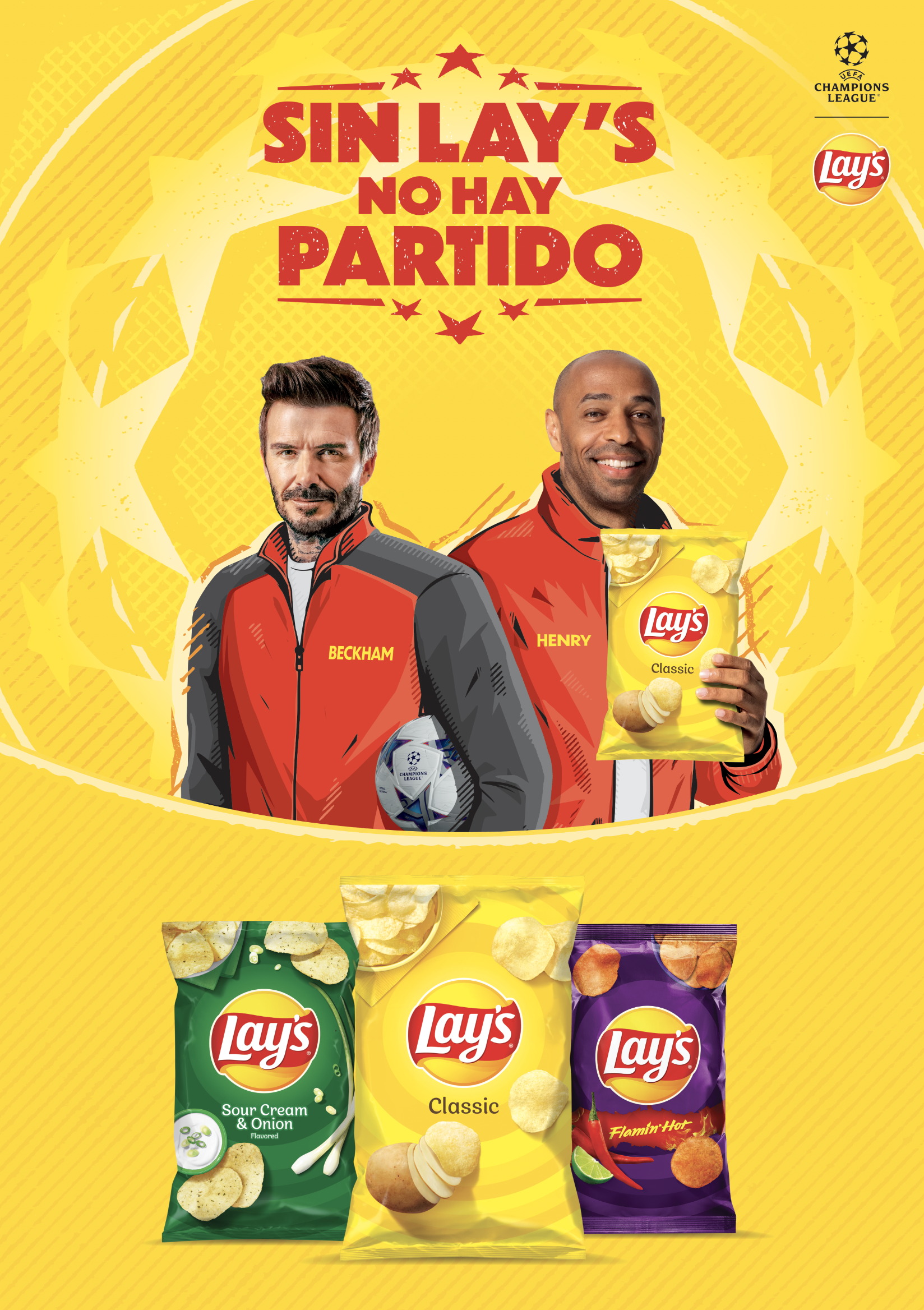 Lay’s junto a los íconos del fútbol David Beckham y Thierry Henry sorprenderán a 75,000 fanáticos en el épico regreso de Sin Lay’s, No Hay Partido